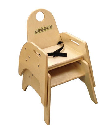 KS-CHR7BIR-SB Kids' Station WOOD CHAIR 7" SEAT W/ SEAT BELT, Assembled